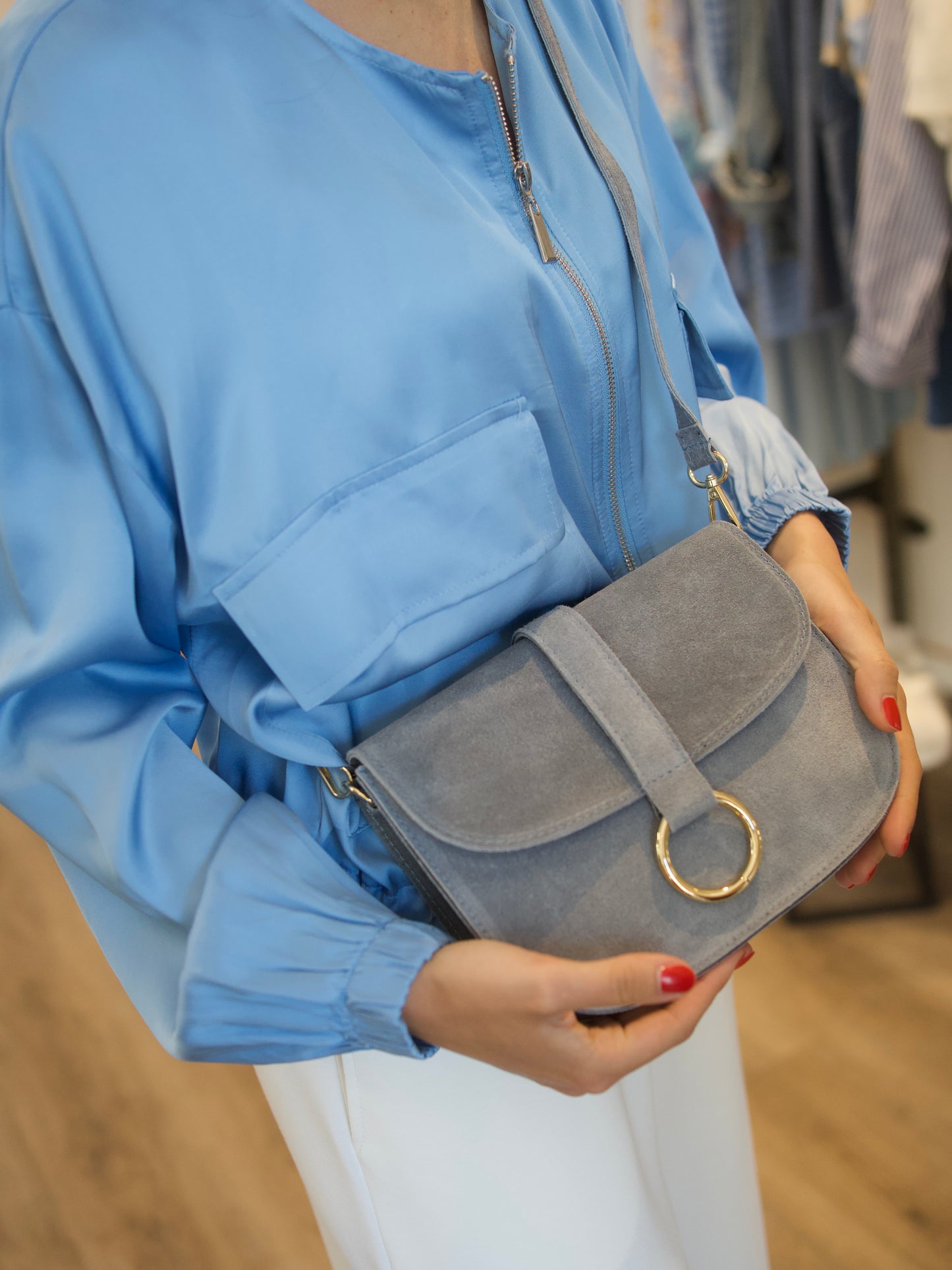 Crossbody–Wildledertasche