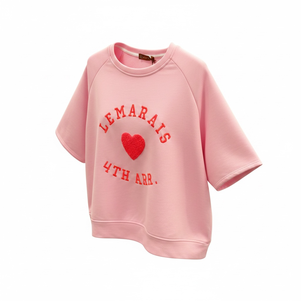 „Le Marais“ Heart–Sweatshirt–Zartrosa